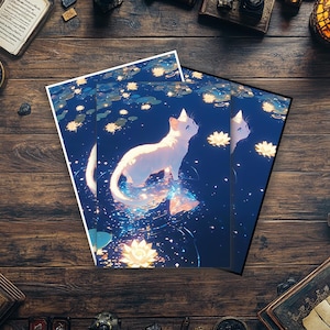 MTG-kaarthoezen Lotus en witte kat kaarthoezen Topkwaliteit en gedetailleerde magische hoezen Gedetailleerde magie: The Gathering-accessoires
