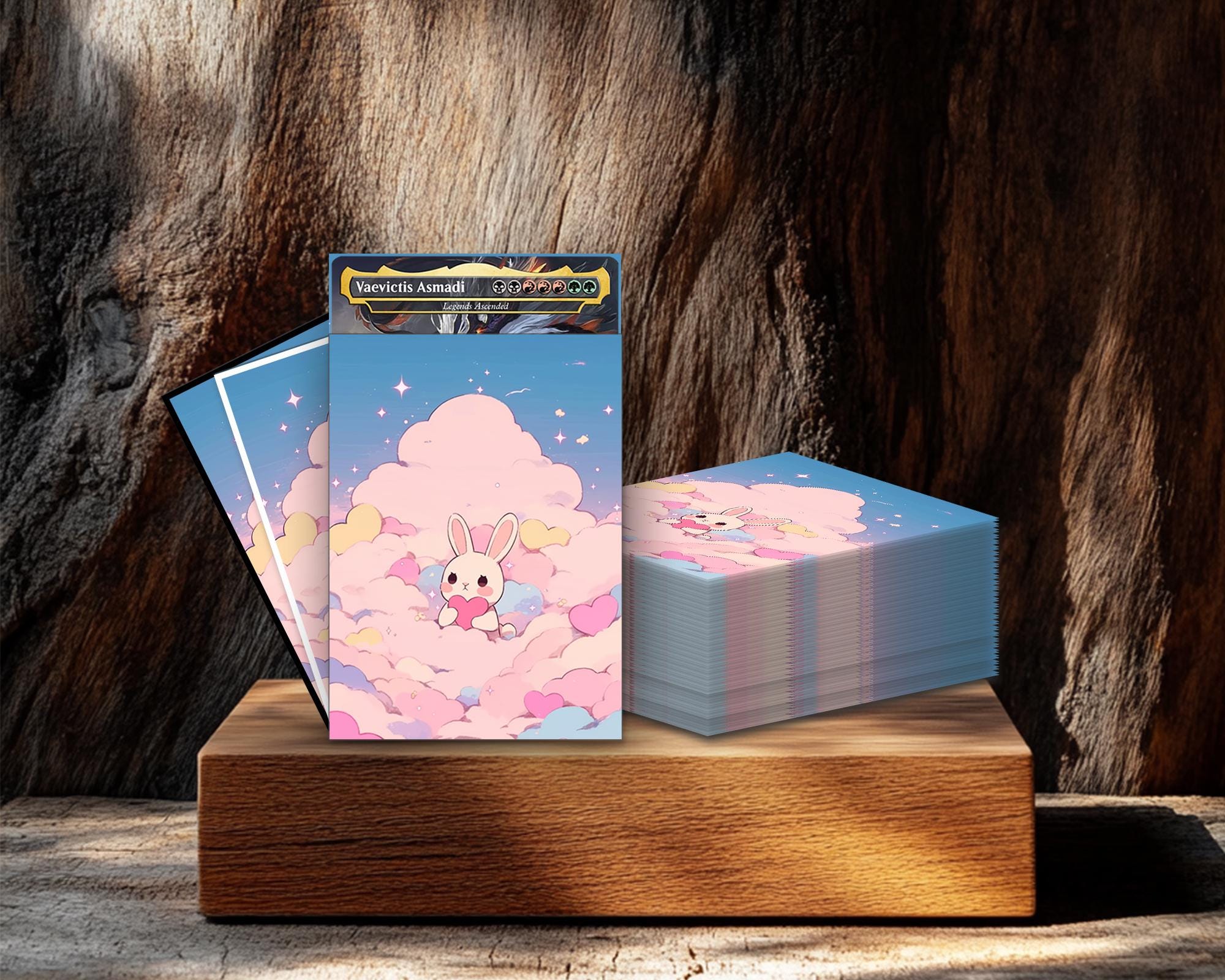 rabbit card sleeves ETLKJVBL for MTG Storage Solution, High Capacity Anime Card for Mtg Deck Box, Wear Cloak for MTG Card Box and Commander Decks, Designed Specifically for Mtg Players : Toys & Games Made of high Card Sleeves [Jackalope] Set of