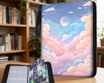 4 and 9 Pocket Trading Card Binder, Colorful Clouds mtg Card Binder, PU Leather, Full Art Printing, Custom patterns.