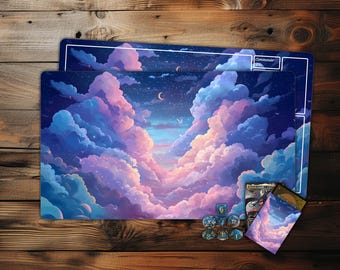MTG Playmat,Kawaii Cute Ghosts TCG Playmat,Trading Card Game Accessories,Table Top Gaming,Desk Mat,PC Game Accessory,Gifts for Gamers
