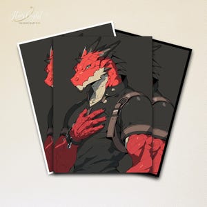 Cool Red Dragon Mtg Card Sleeves,Top Quality and Detailed Magic Sleeves,Detailed Magic: The Gathering Accessories,MTG gamer gift