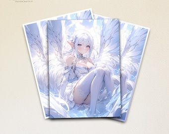 Mtg Card Sleeves,Anime Angel Waifu Card Sleeves,Top Quality and Detailed Magic Sleeves,Mtg Card Accessories,Card Game Sleeves