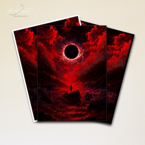 Mtg Card Sleeves,Crimson Horizon:Apocalyptic Eclipse Card Sleeves,Top Quality Magic Sleeves,Mtg Accessories,MTG gamer gift