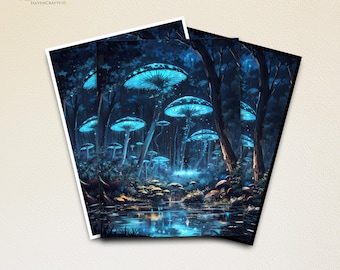 Mtg Card Sleeves,Enchanted Forest Card Sleeves,Top Quality and Detailed Magic Sleeves,TCG Card Sleeve, Gifts for Gamers,Card Game Sleeves