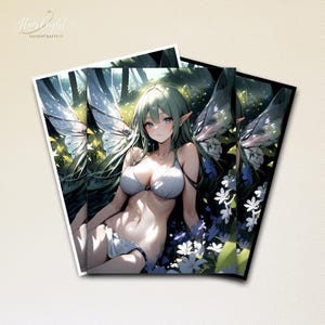 Fundas para cartas de MTG, fundas para cartas de waifu de elfos del bosque, fundas mágicas detalladas y de alta calidad, accesorios de MTG, regalos únicos para jugadores de cartas.