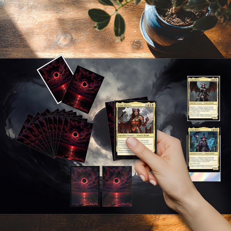 Mtg Card Sleeves,Crimson Horizon:Apocalyptic Eclipse Card Sleeves,Top Quality and Detailed Magic Sleeves,Mtg Accessories image 2
