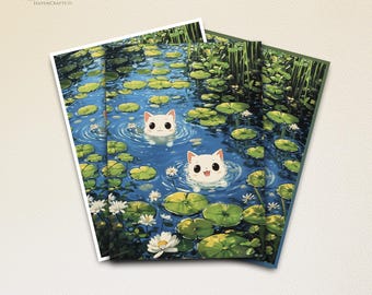 Mtg Card Sleeves,Two Cute Cats Card Sleeves,Top Quality Magic Sleeves,Detailed Magic: The Gathering Accessories,Card Game Sleeves