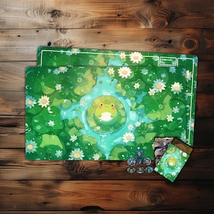 MTG Playmat, Kawaii Frog TCG Playmat,Trading Card Game Accessories,Table Top Gaming,PC Game Accessory