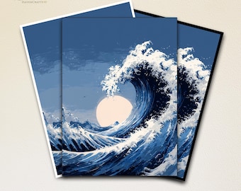 Fundas para cartas MTG, fundas para cartas Wave, fundas mágicas detalladas y de alta calidad, accesorios MTG, regalo para jugadores MTG, fundas para cartas TCG con temática azul