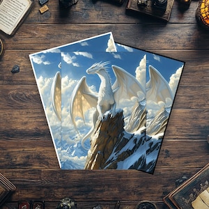 Pochettes pour cartes Mtg, pochettes pour cartes dragon blanches, pochettes pour cartes détaillées et de grande qualité, pochettes pour jeux de cartes, pochettes pour cartes magiques, cadeaux pour gamers