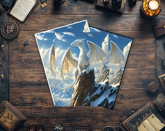 Bustine protettive per carte MTG, Bustine protettive per carte Drago Bianco, Bustine protettive per carte Magic di alta qualità e dettagliate, Bustine protettive per giochi di carte, Bustine protettive per carte Magic, Regali per giocatori