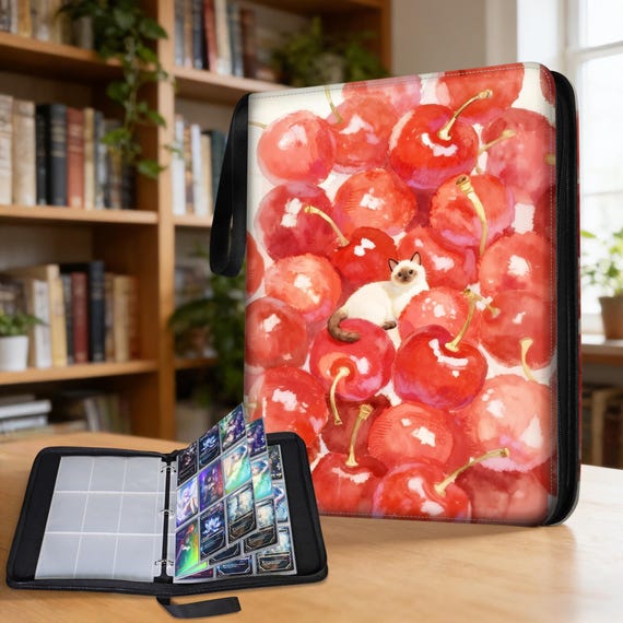 4 and 9 Pocket Trading Card Binder,watercolor Cherry & Siamese Kitten Mtg Card Binder, PU Leather, Full Art Printing, Custom Patterns - Etsy 4 and 9 Pocket Trading Card Binder,watercolor Cherry & Siamese Kitten Mtg Card Binder, PU Leather, Full Art Printing, Custom Patterns - Etsy