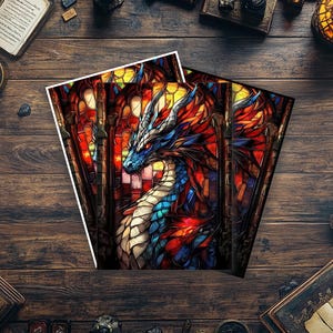 Pochettes pour cartes Mtg, Pochettes pour cartes dragon en vitrail, Pochettes magiques détaillées et de grande qualité, Magie détaillée : accessoires The Gathering