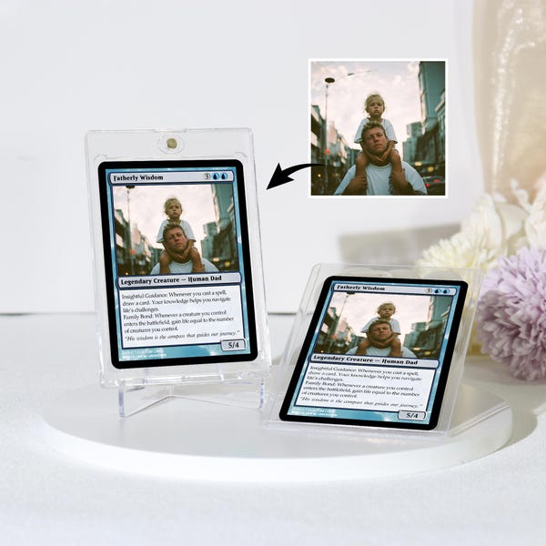Custom FOIL MTG Style Father's Day Magic Card Personalized with your Photo,Trading Card: Personalized Anniversary, Wedding, Pet Gift