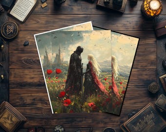 Card Sleeves,Elf Princess and her Knight Mtg Card Sleeves,Top Quality Magic Sleeves,Detailed Magic: The Gathering Accessories