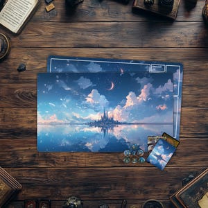 MTG Playmat,Fantasy Castle TCG Playmat,Trading Card Game Accessories,Table Top Gaming,PC Game Accessory, Gifts for Gamers