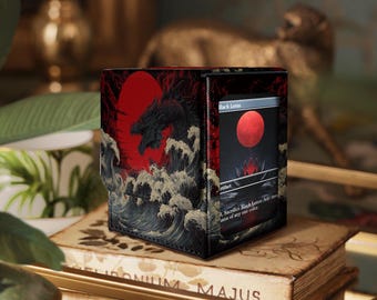 Crimson Moon Dragon MTG Card Deck Box - Premium Faux Leather, Magnetic Closure,deck Box for Trading Card Games, TCG, EDH, Commander