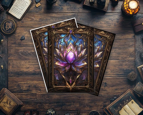MTGカードスリーブ、ステンドグラス ダークロータス カードスリーブ