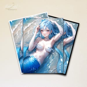 Mtg-kaarthoezen, blauwe zeemeermin waifu-kaarthoezen, topkwaliteit en gedetailleerde magische hoezen, mtg-accessoires, unieke cadeaus voor kaartgamer