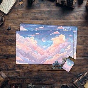 Tapete de juego MTG, tapete de juego TCG Nubes de colores, accesorios para juegos de cartas coleccionables, juegos de mesa, accesorios para juegos de PC
