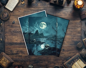 Mtg Card Sleeves,Dead Swamp And Island Card Sleeves,Top Quality and Detailed Magic Sleeves,Detailed Magic: The Gathering Accessories