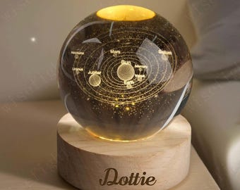 Custom Solar System Night Light, Galaxy Globe Light, Milky Way Night Lamp, Astronomy Table Lamp, Astronomy Memorial Gift, Bedroom Decor