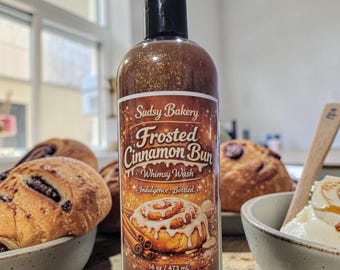Frosted Cinnamon Bun Whimsy Wash- Cinnamon Sugar Shower Gel, Indulgent Bakery Body Wash, Warm Vanilla Spice, 16 oz