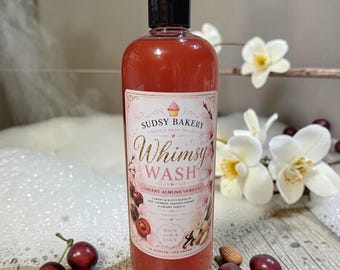 Cherry Almond Vanilla Dessert Wash- Rich Cherry Almond Cake Fragrance-Luxurious Bubble Bath & Body Wash