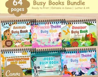 Busy Book Bundle for Kids Printable, Toddler Learning Binder, Preschool Activity Book, Educational PDF Download, Quiet Book Digital File
