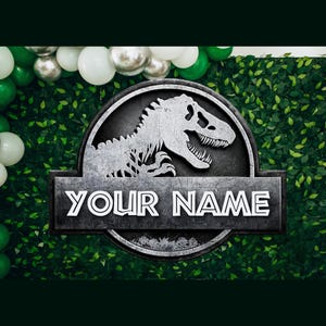 Personalisiertes Jurassic Park Logo: Dinosaurier Design zum Geburtstag (PNG Digital Download