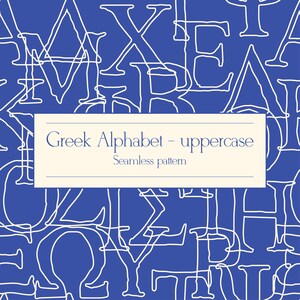 Alphabet grec - majuscules majuscules, motif répétitif sans couture, papier numérique