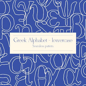 Alphabet grec - lettres minuscules minuscules motif répétitif sans couture papier numérique