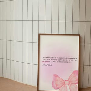 Póster de Romanos 8:18, Póster de niña, Póster religioso, Cristianismo, Regalo para niña