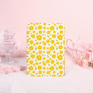 Yellow Floral Pattern New Case | Kindle Case with Hand Strap for Kindle 12/11/10/8, Paperwhite 12/11/10th, Kindle Colorsoft, Gift for Her