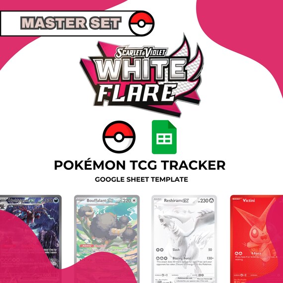 White Flare Master Set - Pokmon TCG Tracker Google Sheet - Etsy
