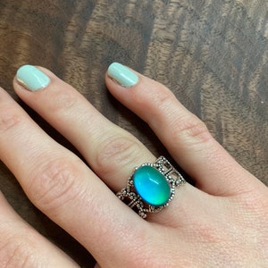 Mood ring - antique silver