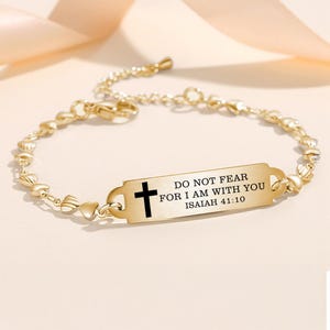 Personalized Bible Verse Bracelet: Stainless Steel Christian Jewelry for women