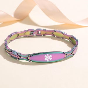 Personalized Medical Alert Bracelets for Women: Magic/14K Gold/Rose Gold Women&#39;s ID Jewelry