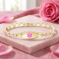 Personalized Medical ID Bracelet Women: Crystal Heart Stainless Steel Engraved Medical Alert Jewelry product logo