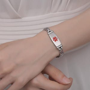 Personalized Medical ID Bracelet for women and girls: Elegant 14K Gold & Rose Gold Medical alert bracelets
