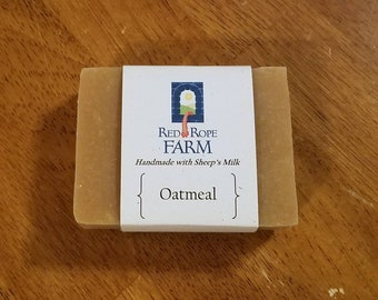 Sample of Unscented Oatmeal Sheep's Milk Soap, Cold Process, Extra-Moisturizing, 1 Bar