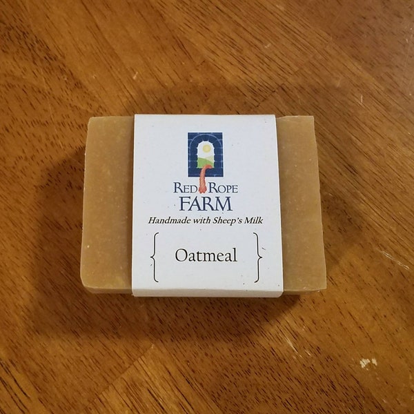 Sample of Unscented Oatmeal Sheep's Milk Soap, Cold Process, Extra-Moisturizing, 1 Bar