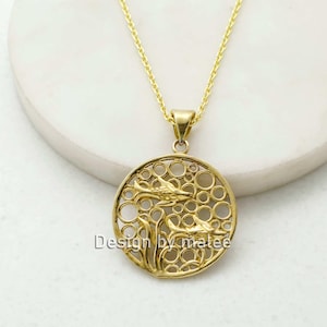 Gold Koi Fish Pendant, Feng Shui Lucky Necklace, Prosperity and Abundance Jewelry, Unique Handmade Gift for Him or Her