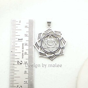 Sacral Chakra Necklace, Silver Plated Sacred Geometry Pendant, Yoga Meditation Jewelry, Spiritual Energy Symbol Necklace