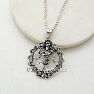 Lord Shiva Nataraja Pendant, Dancing Shiva Necklace, Hindu God Pendant, Yoga Spiritual Jewelry, Indian Ethnic Charm, Sacred Dance Necklace
