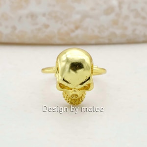 Skull Ring, Brass Gothic Ring, Punk Rock Jewelry, Biker Skull Ring, Edgy Statement Ring, Handmade Brass Ring, Alternative Fashion Jewelry,