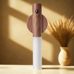 Wooden LED Night Light: Motion Sensor, Magnetic Base, USB Rechargeable