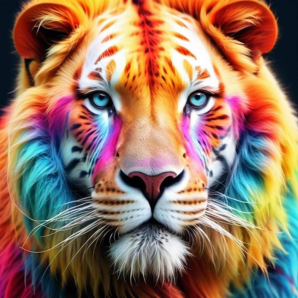 Cuadro León - Etsy