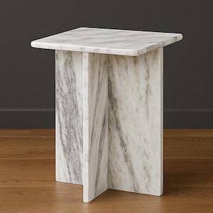 Elegant Grey Marble Table | Square Grey Marble Table | Solid Grey Marble Table | Luxury Grey Marble Table | Premium Handmade Marble Table