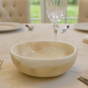 Handcrafted Onyx Stone Bowl | Elegant Onyx Decorative Bowl | Natural Onyx Marble Bowl | Premium Onyx Bowl | Elegant Onyx Decorative Bowl